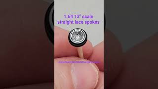 1:64 13 inch true to scale chrome plated wire wheels with 520 tire by Lowrider Model Car Parts