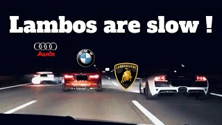 #lamborghini SV650 #race against #bmw M4 vs #Audi S4 RS4 B5 massive #turbo #germany #highway