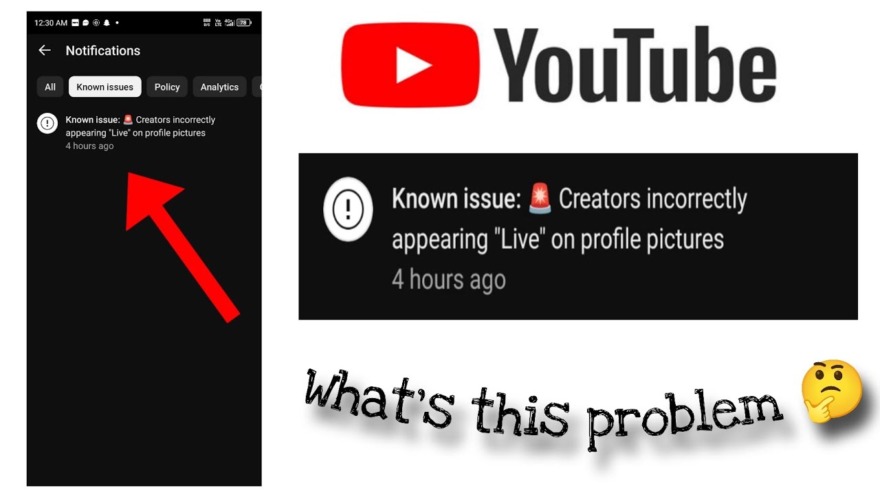Know issue:🚨🚨 Creators incorrectly appears "Live" On Profile Picture Today's problem in YT Studio 