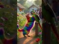 “Cat and Parrot Singing in Village Garden 🌸🐾 | AI Cute Animal Short”#CatAndParrot #SingingAnimals