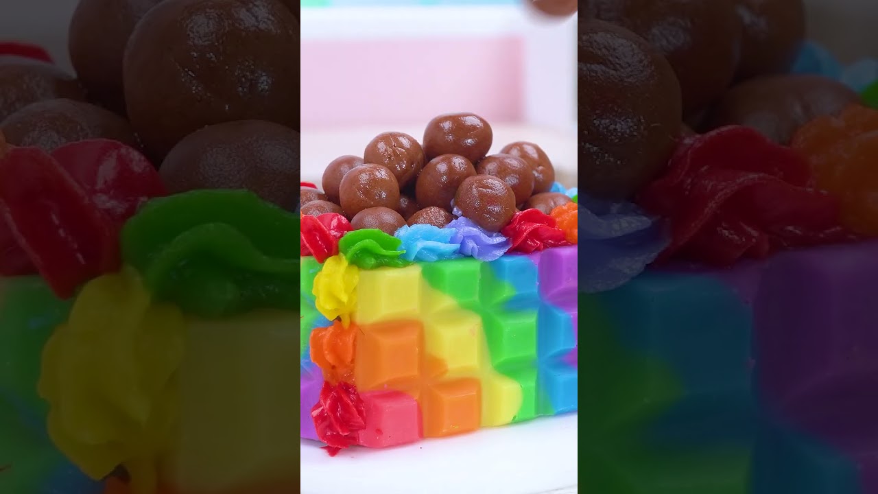 Yummy Mini Rainbow Kitkat Cake🌈 Satisfying ASMR Mini Cake #shorts #asmr #miniature #minicake