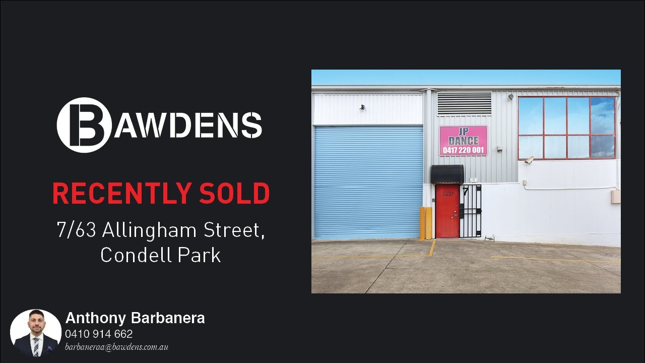 Recently Sold by Bawdens 7/63 Allingham Street, Condell Park YouTube