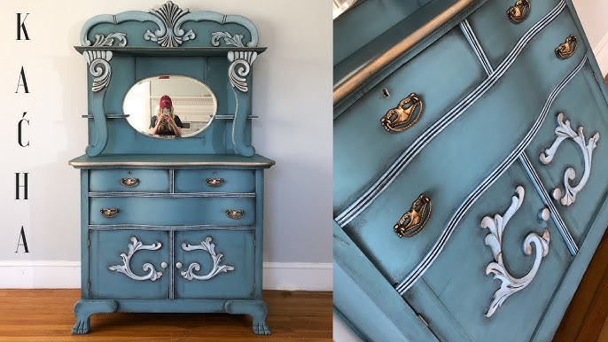 How to Create a Vintage Industrial Look on Furniture…using Chalk Paint &  Black Wax