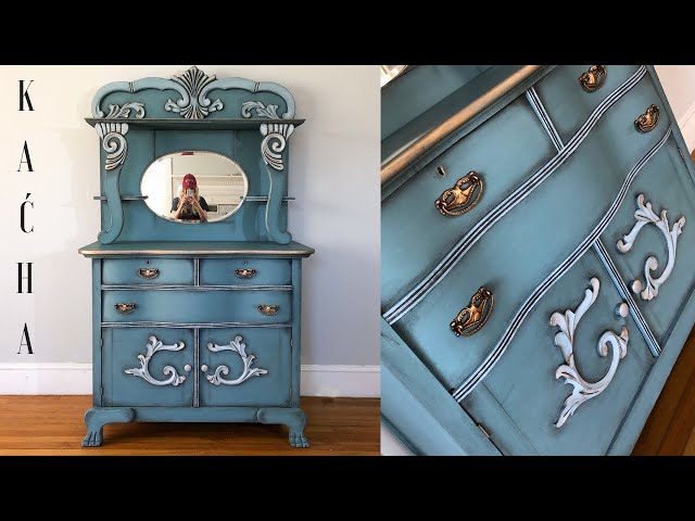 Annie Sloan Chalk Paint Tutorial / Vintage Dresser - YouTube