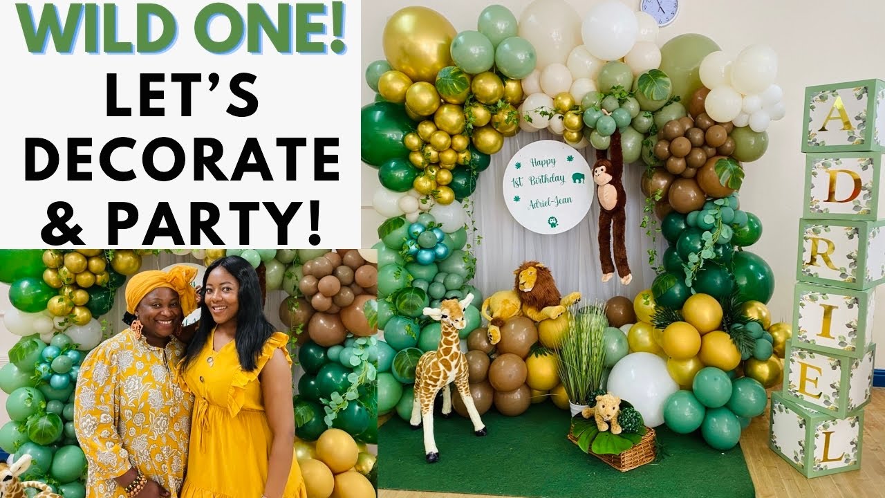 Украшения для первого дня рождения «Дикарка» | Украшения для дня рождения в стиле «Джунгли-сафари...