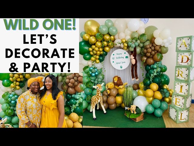 open lace back dress Safari Baby Shower Decorations for Boy Jungle Theme Baby Shower Decor –  Rain Meadow main image 1