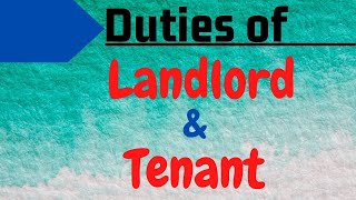 DUTIES OF LANDLORD AND TENANT ,LANDLORD TACIT HYPOTHEC,FORFEITURE CLAUSE (Law of lease, Lesson 3)