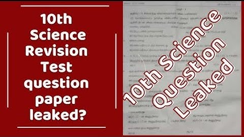 10TH SCIENCE|SECOND REVISION TEST 2022|MODEL QUESTION PAPER LEAKED🤯|PRE REVISION TEST|100 MARKS 💯