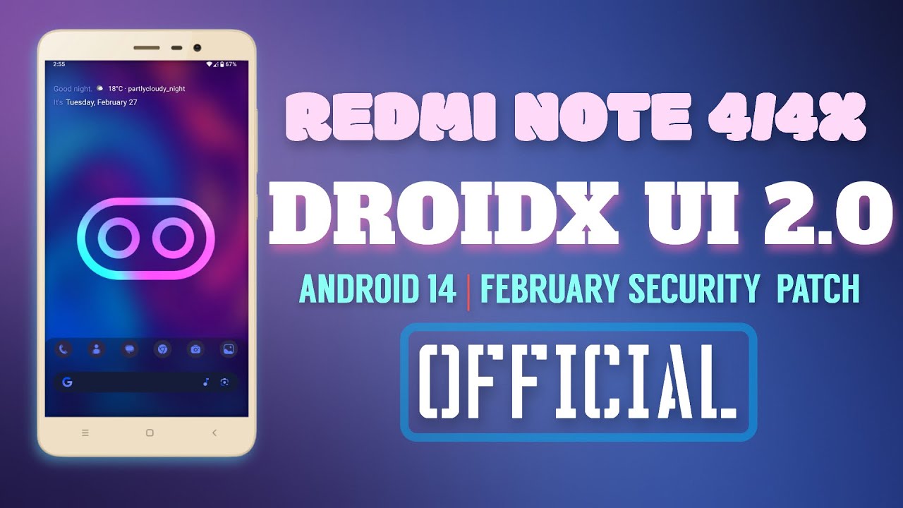 DroidX-UI 2.0 Official Update For Redmi Note 4/4X | Android 14 QPR1