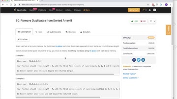 [Leetcode 80] Remove Duplicates from Sorted Array II