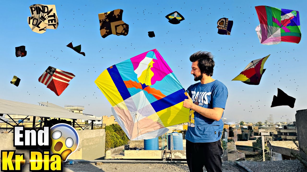 Flying Dhai Tawa Big Kite And Cuting Others Kites|| Full Shareeka Bazi 😆|| End Kr Dia Aj !