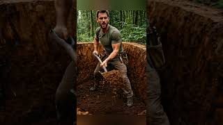 He Turned a Tree Stump Into a Secret Underground Shelter 😱