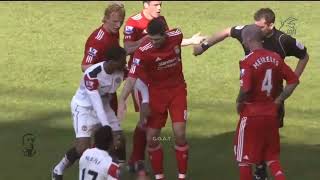 Jamie carragher horror tackle on Luis Nani - Football Moments.