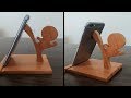 Homemade wood phone stand.