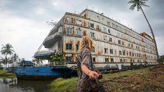 Exploring an abandoned ghost ship |Thailand *CRAZY SECURITY CHASE!*