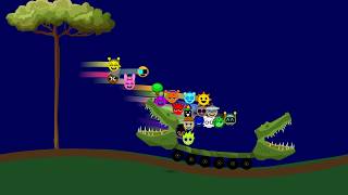 SPRUNKI Marble Race 🐊 Who Will Survive the Crocodile Cart Challenge ?