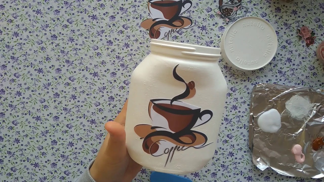Kahve Kavanozu Boyama /Nutella Kavanozundan Geri Dönüşüm
