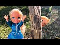 Elsa and Anna toddlers play hide and seek