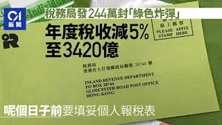 報稅2024｜稅務局發244萬封「綠色炸彈」　年度稅收減5%至3420億｜01新聞｜稅務局｜稅收