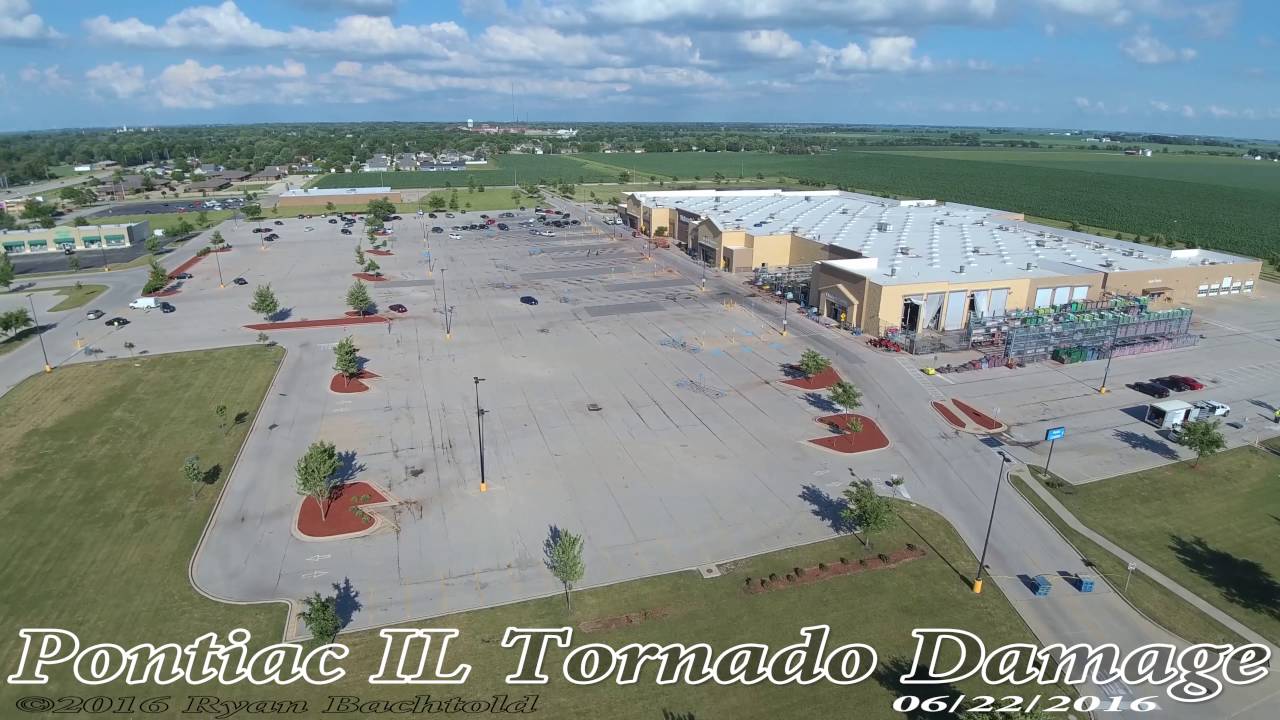 Pontiac IL Tornado Damage 4k Drone Footage - YouTube