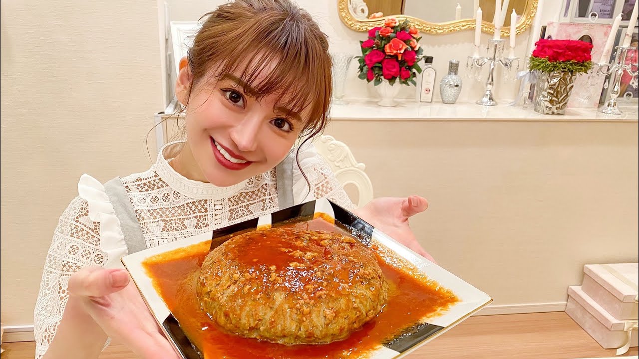 夢の特大ハンバーグ作って完食しました