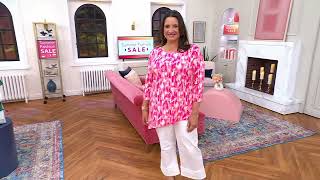 Susan Graver Print &amp;amp; Solid Set of 2 Liquid Knit Tops on QVC