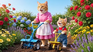 🐱🌼 A Little Kitten Plants Flowers with Mama Cat—A Garden Full of Love Blooms 💖🌷