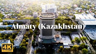 World travel, Aerial view of Almaty (Kazakhstan) 4k video