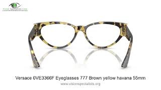 Versace 0VE3366F Eyeglasses 777 Brown yellow havana 55mm - YouTube