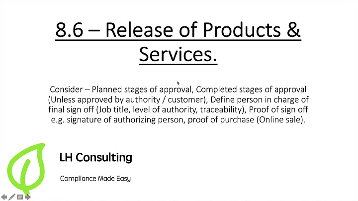 Release of Products & Services (ISO 9001:2015 Clause 8.6)