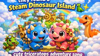 They Found a Steam Dinosaur Island! 🦕✨ | Cute Triceratops Adventure Song screenshot 4