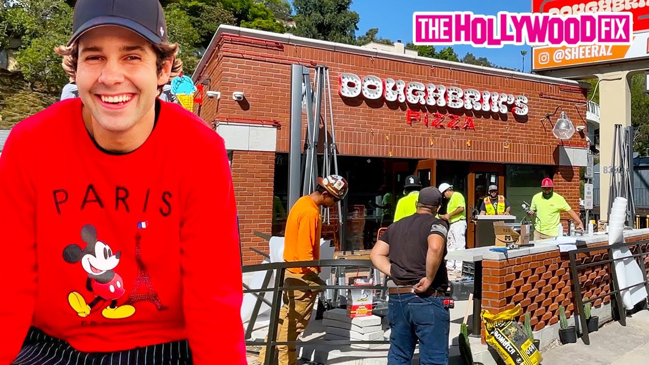 David Dobrik Opens Up Doughbrik's Pizza Next Door To Saddle Ranch On The Sunset Strip In WeHo, CA