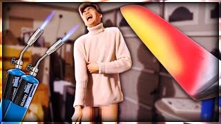 EXPERIMENT Glowing 1000 degree KNIFE VS HUMAN BODY PART