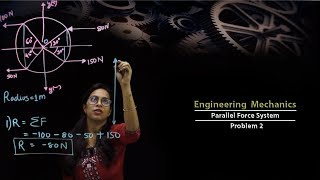 Engineering Mechanics | Parallel force System | Problem 2 | #7 | PCE | Prof. Sonali Parida