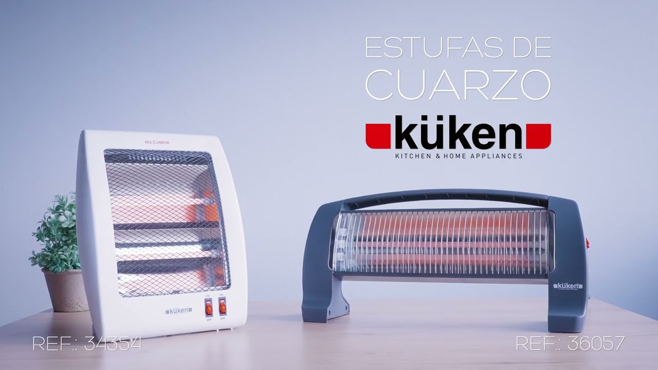 Estufa de Cuarzo Ligero, Calefactor Baño de bajo consumo. Termostato  Regulable. 2 Potencias 400/800W - Sistema de seguridad Antivuelco y