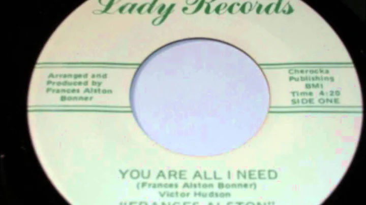 Frances Alston - You Are All I Need