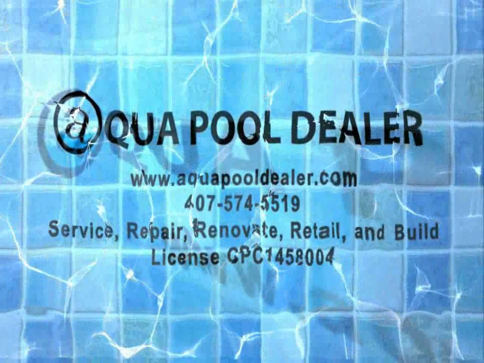 Aqua Pool Dealer short clip logo in pool and tile. www.aquapooldealer.com