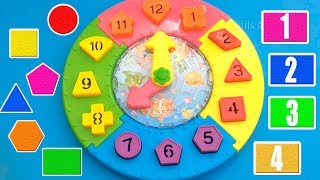 Clock Puzzles and Shapes with Numbers - Learn Clock