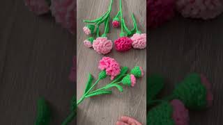 Aprende a tejer estos hermosos claveles #crochet #diy #crochetflower #claveles