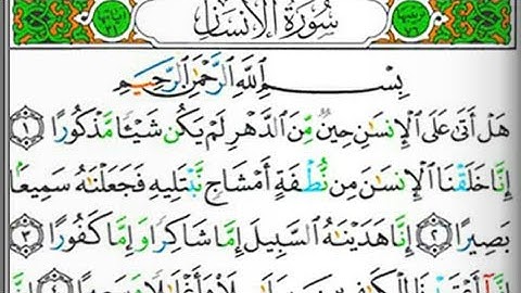 سورة الإنسان بصوت القارئ الشيخ عبد الولي الأركاني(صوت رائع ومؤثر جدا)