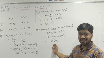 GU B.com Sem 6 standard costing lecture 2. Two Basic sums of material cost variance
