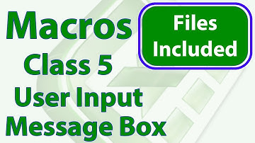 Excel Macro Class 5 - Get User Input - Message Box