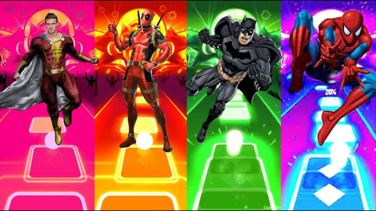 Telis Hop EDM Rush - Shazam vs Deadpool vs Batman vs Spider-Man - YouTube