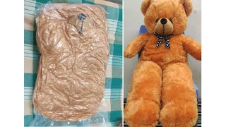 Unboxing teddybear of 4 feet || brown teddy bear