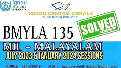 bmyla 135 solved assignment 2023-24 | bmyla 135 malayalam assignment answer 2023 July & 2024 January