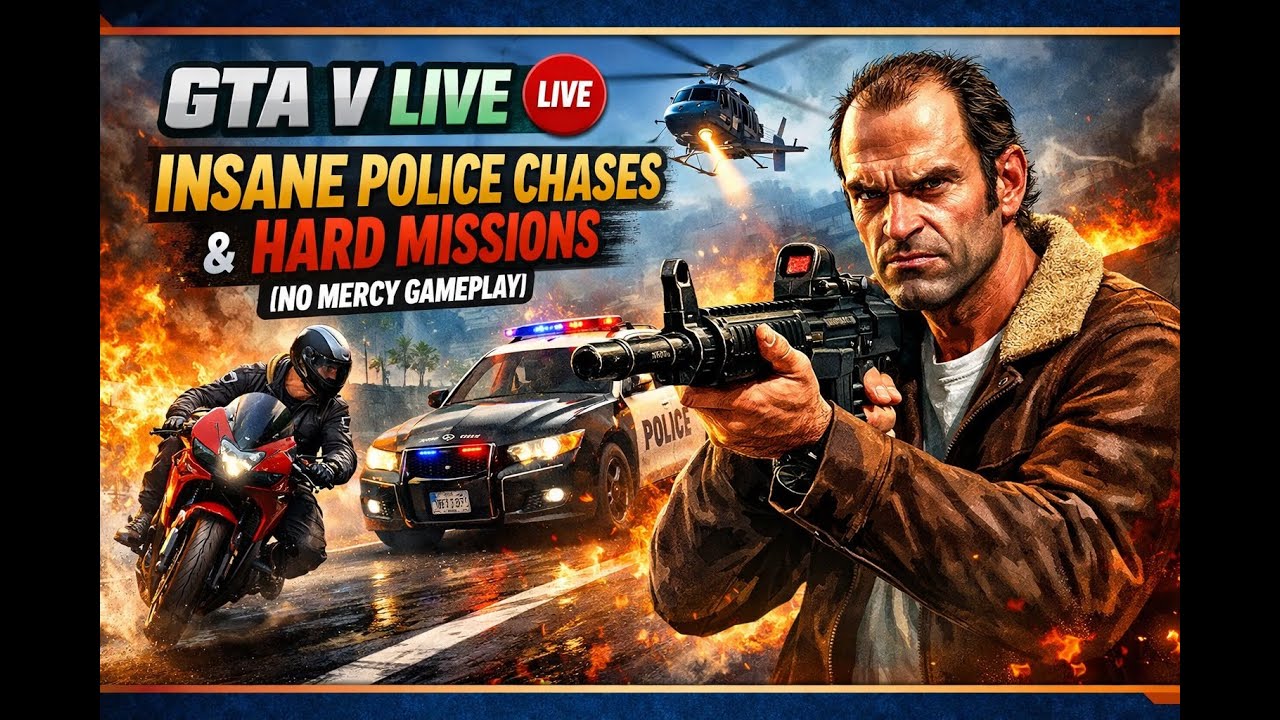 Day 07 | GTA V Live 🔴 | Insane Police Chases & Hard Missions (No Mercy ...