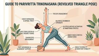 Guide to Parivritta Trikonasana (Revolved Triangle Posture), toning of abs, shoulder, arms &amp; glutes