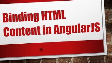 Binding HTML Content in AngularJS