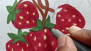 Step by Step Strawberry vein tutorial art@Abhipsa_Naik 