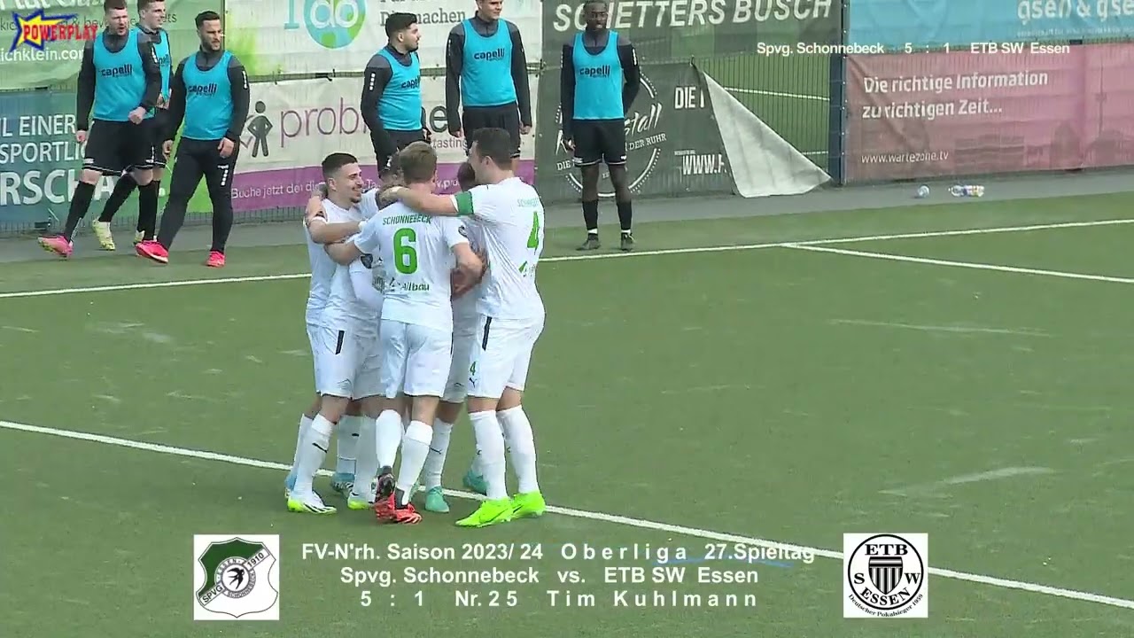 FV N'rh  2023 24 Oberliga 27 Spieltag Spvg Schonnebeck vs  ETB SW Essen